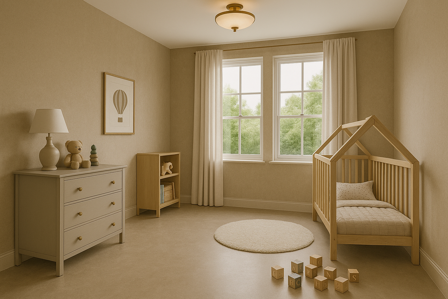 Duurzame gietvloer in een kinderkamer