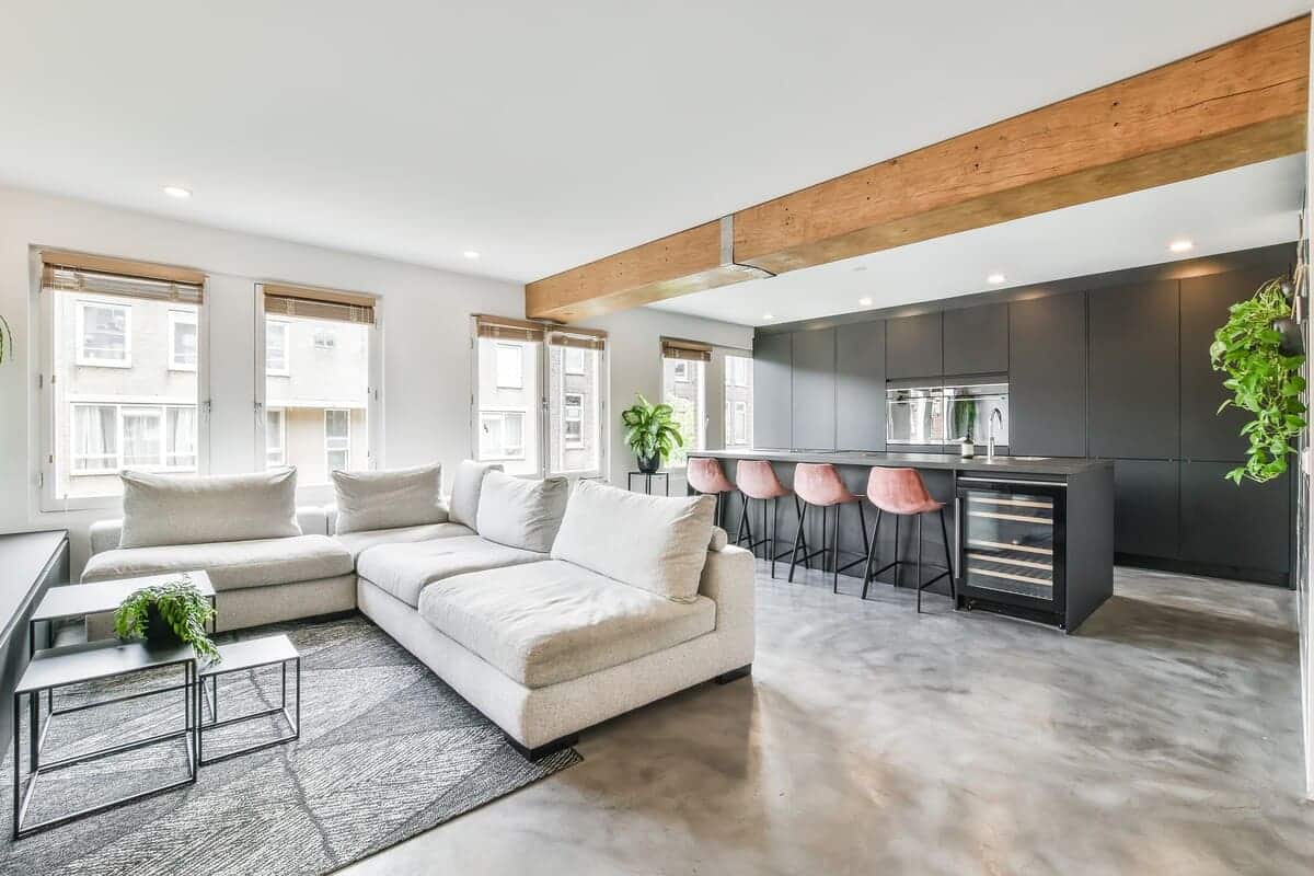beton-cire-appartement Beton ciré aangebracht in een appartement